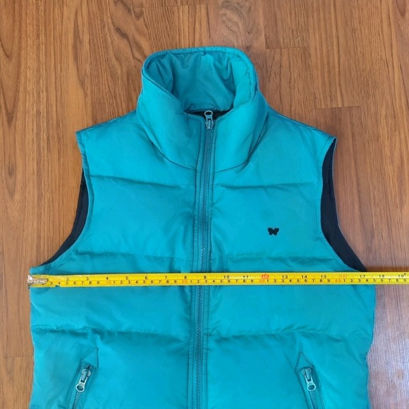 Vintage Y2K Aeropostale Down Puffer Vest Women Sz M Blue Full-Zip Preppy Pockets - Picture 11 of 16
